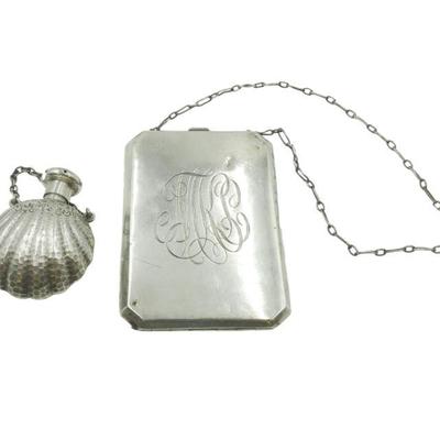 2 ANTIQUE STERLING SILVER PERFUME & DANCE PURSE