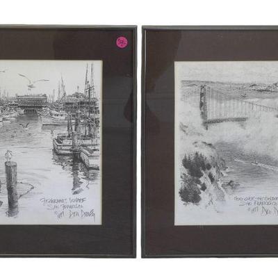 2 DON DAVEY (1927-2014) SAN FRANCISCO PRINTS