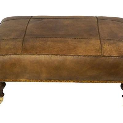 HANCOCK & MOORE LEATHER OTTOMAN / BENCH