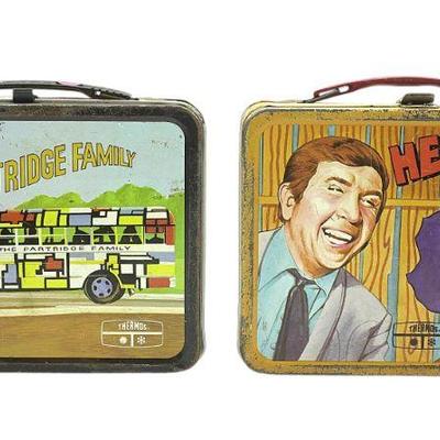 VINTAGE PARTRIDGE FAMILY & HEE HAW METAL THERMOS LUNCH BOXES 