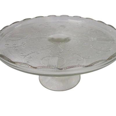 VINTAGE 1940s JEANNETTE HARP CAKE STAND
