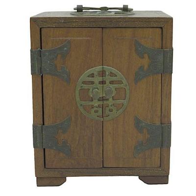 VINTAGE CHINESE HUALI WOOD JEWELRY BOX