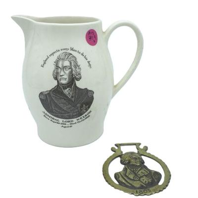 2 PC WEDGWOOD LORD NELSON & HORSE BRASS