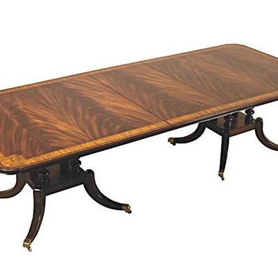MAITLAND SMITH GREEK KEY MAHOGANY DINING TABLE