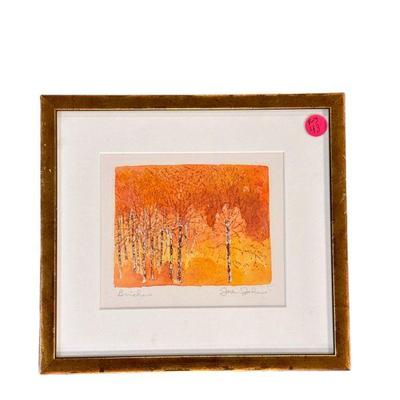 JOAN JOHNS ETCHING BIRCHES