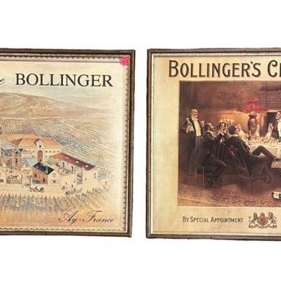 2 FRAMED ANTIQUE / VINTAGE BOLLINGER CHAMPAGNE 