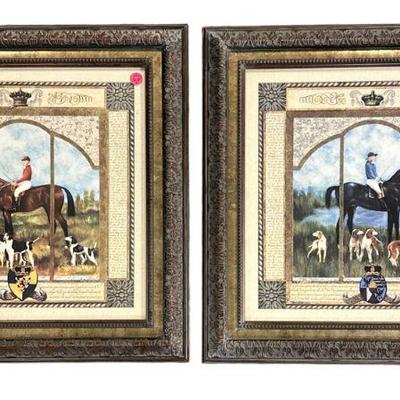 2 EQUESTRIAN FRAMED COLOR PRINTS