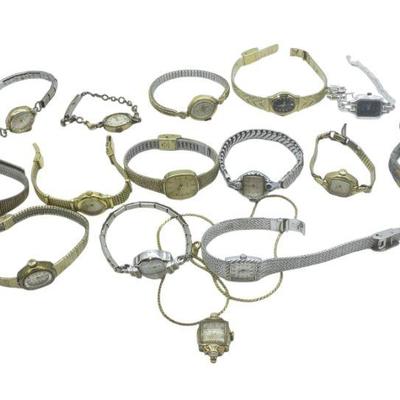 15 VINTAGE LADIES WATCHES GRUEN - ELGIN - WALTHAM