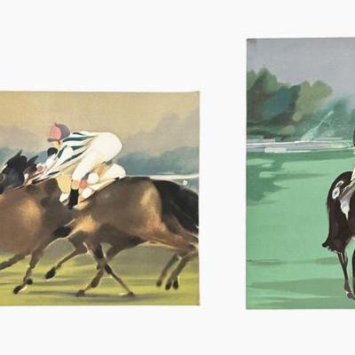 2 VINTAGE ALFRED DEFOSSEZ LTD ED LITHOGRAPHS