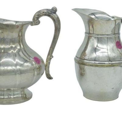2 SILVER PLATE WATER JUGS / PITCHERS