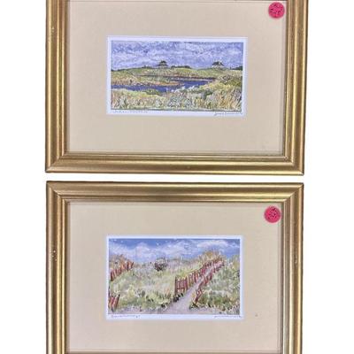 2 JESSIE EDWARDS BLOCK ISLAND PRINTS