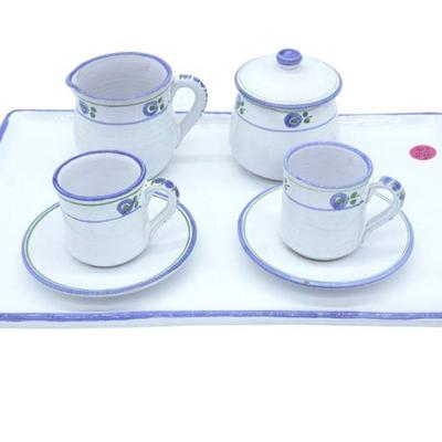 7 PC ITALIAN FIRENZE TERRACOTTA DEMITASSE SET