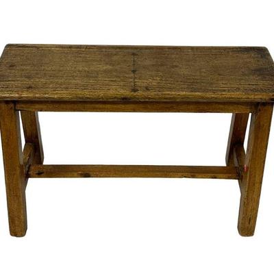 ARTS & CRAFTS SOLID OAK BENCH 