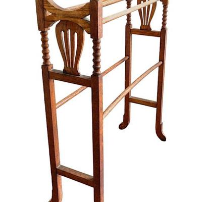 ANTIQUE AMERICAN OAK BLANKET RACK