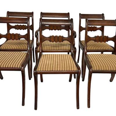 6 ANTIQUE MAHOGANY DINING CHAIRS