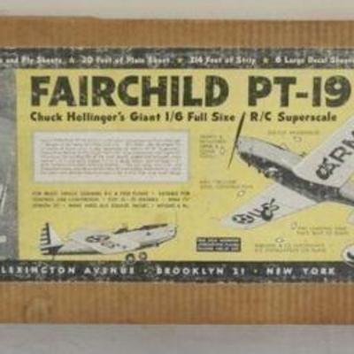 1126	VINTAGE WOOD MODEL AIRPLANE KIT, JETCO MODELS *FAIRCHILD PT-19* R/C AIRPLANE
