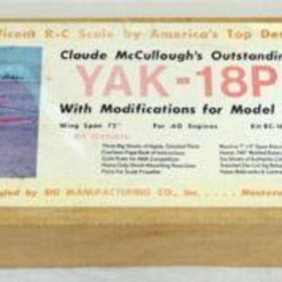 1093	VINTAGE WOOD MODEL AIRPLANE KIT, SIG MANUFACTURING CO. *YAK-18* R/C AIRPLANE
