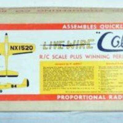 1066	VINTAGE WOOD MODEL AIRPLANE KIT, DEBOLT MODEL ENGINE CO., *LIVE WIRE COBRA*
