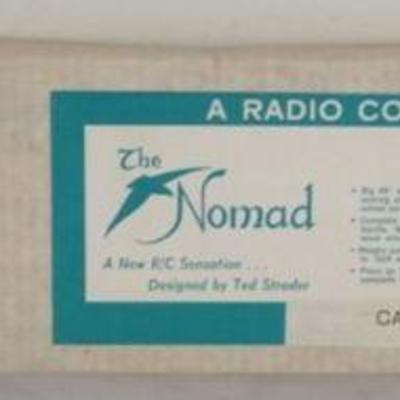 1123	VINTAGE WOOD MODEL AIRPLANE KIT, CALIFORNIA MODEL CO., *THE NOMAD* R/C AIRPLANE
