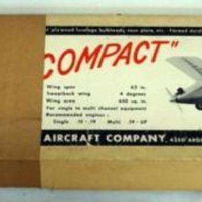 1052	VINTAGE WOOD MODEL AIRPLANE KIT, VK MODEL AIRCRAFT CO. *THE COMPACT RC*
