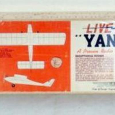 1168	VINTAGE WOOD MODEL AIRPLANE KIT, DEBOLT LIVE WIRE *YANKEE* R/C AIRPLANE SEALED
