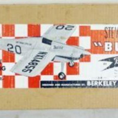 1166	VINTAGE WOOD MODEL AIRPLANE KIT, BERKELEY MODELS, STEVE WHITMANS *BUSTER* R/C AIRPLANE

