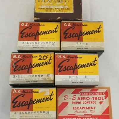 1231	7 VINTAGE MODEL AIRPLANE O.S. MINITRON SERIES ESCAPEMENTS & BERKELEY MODELS
