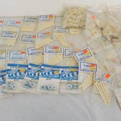 1217	VINTAGE MODEL AIRPLANE HARDWARE, LARGE ASSORTMENT NEW OLD STOCK INCLUDING ACE NYLON HARDWARE
