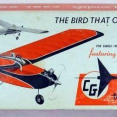1185	VINTAGE WOOD MODEL AIRPLANE KIT, CARL GOLDBERG MODELS *JR. FALCON* R/C AIRPLANE
