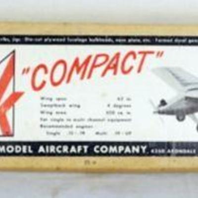 1160	VINTAGE WOOD MODEL AIRPLANE KIT, V K MODEL AIR CRAFT CO. *COMPACT* R/C AIRPLANE
