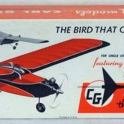 1075	VINTAGE WOOD MODEL AIRPLANE KIT, CARL GOLDBERG MODELS *JR FALCON* R/C AIRPLANE KIT SEALED

