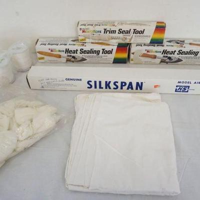 1226	VINTAGE MODEL AIPLANE SILK, HEAT SEALING TOOLS, PARACHUTES, LINE
