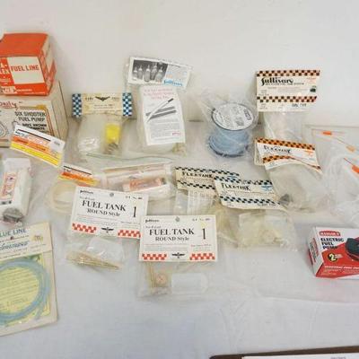 1234	VINTAGE MODEL AIRPLANE NEW OLD STOCK LOT OF FUEL TANKS, PUMPS, LINE, ETC

