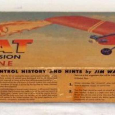 1049	VINTAGE WOOD MODEL AIRPLANE KIT, JIM WALKER *FIRECAT* STUNT COMBAT PRECISION  V-CONTROL PLANE
