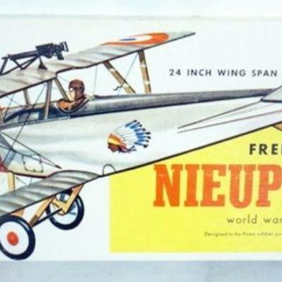 1103	VINTAGE WOOD MODEL AIRPLANE KIT, GUILLOW'S *FRENCH NIEUPORT II* WORLD WAR I FIGHTER
