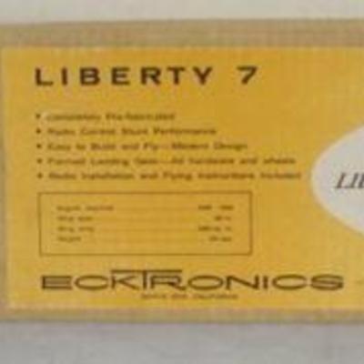 1109	VINTAGE WOOD MODEL AIRPLANE KIT, ECKTRONICS *THE LIBERTY 7* R/C AIRPLANE
