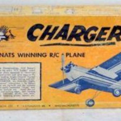 1057	VINTAGE WOOD MODEL AIRPLANE KIT, AMBROID MODELS INC. *CHARGER* SEALED
