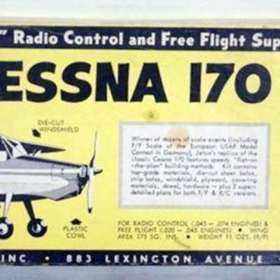 1104	VINTAGE WOOD MODEL AIRPLANE KIT, JETCO MODELS *CESSNA 170* R/C AIRPLANE
