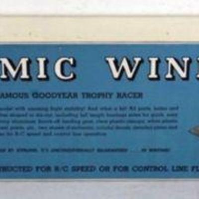 1124	VINTAGE WOOD MODEL AIRPLANE KIT, STERLING MODELS *COSMIC WIND* R/C AIRPLANE SEALED
