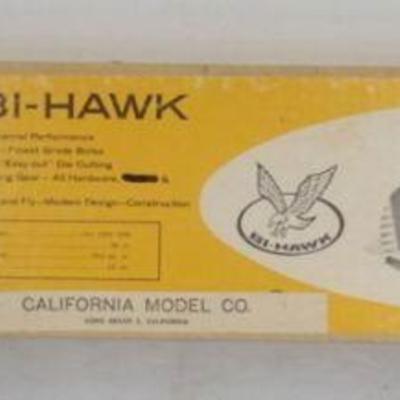 1038	VINTAGE WOOD MODEL AIRPLANE KIT, CALIFORNIA MODEL CO., *THE BI-HAWK*
