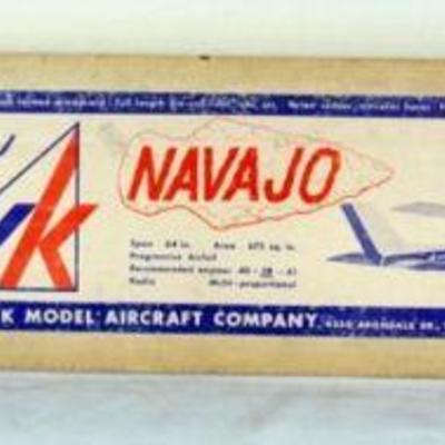 1018	VINTAGE WOOD MODEL AIRPLANE KIT, VK MODEL AIRCRAFT CO., *NAVAJO*
