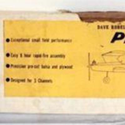 1137	VINTAGE WOOD MODEL AIRPLANE KIT, TIDEWATER HOBBY ENT. DAVE ROBELEN'S *PARAKEET* R/C AIRPLANE

