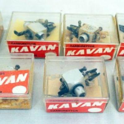 1333	VINTAGE MODEL AIRPLANE PARTS 7 CARBURETORS KAVAN
