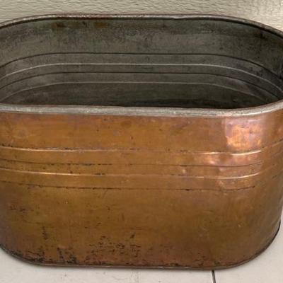 Antique 23" Copper Boiler With Wooden Handles