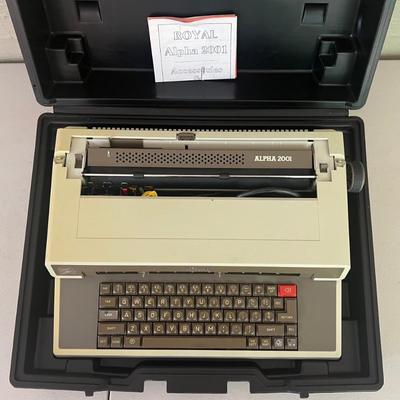 Royal Alpha 2001 Electric Type Writer With Hard Case And Manual