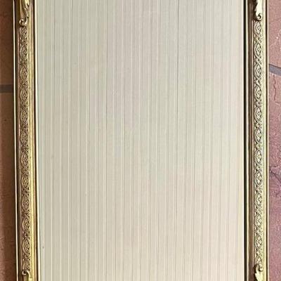 16.5" X 27" Antique Ornate Gold Gilt Ormilu Mirror With Flowers (as Is)