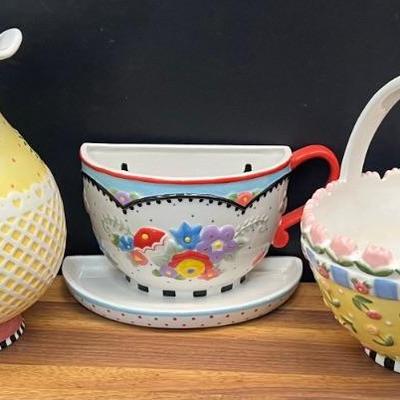 (3) Mary Engelbreit - Meadow Hostess Basket And Pitcher, Oh So Breit Wall Hanging