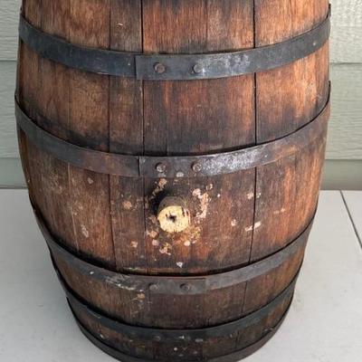 1940's Metal Banded Liquor Barrel With Tap
