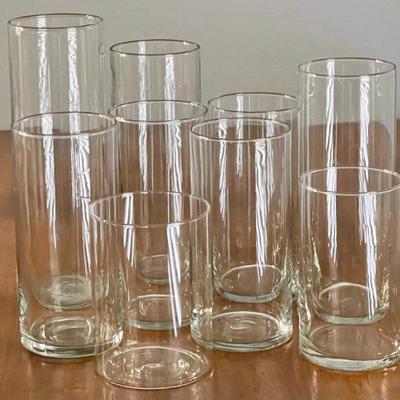 Large Collection Of Cylinder Candle Holders Or Vases