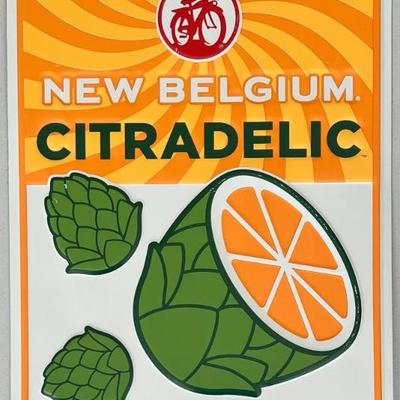 New Belguim 11" X 16.5" Citradelic Tangerine IPA Metal Sign